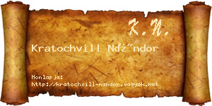 Kratochvill Nándor névjegykártya